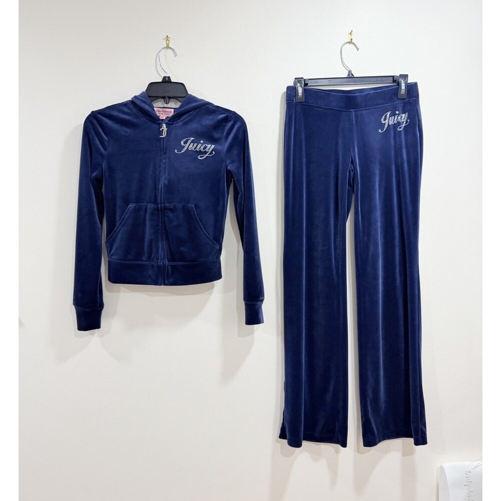 Juicy Couture Velour Tracksuit Regal Blue Rhinestone Y2K XS NWOT